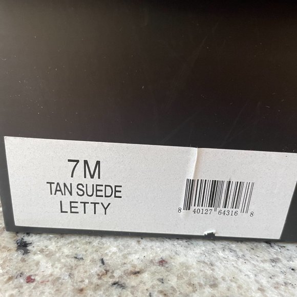 Tan Faux Fur-Lined Suede Slides from J/SLIDES - Picture 7 of 9